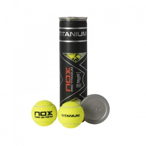 Bote de 4 Pelotas Nox Pro Titanium Silver Bote de 4 Pelotas Nox Pro Titanium Silver
