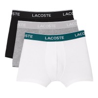 Boxers Lacoste Casual Negro Blanco Gris 3 Unidades  Oferta + Barato