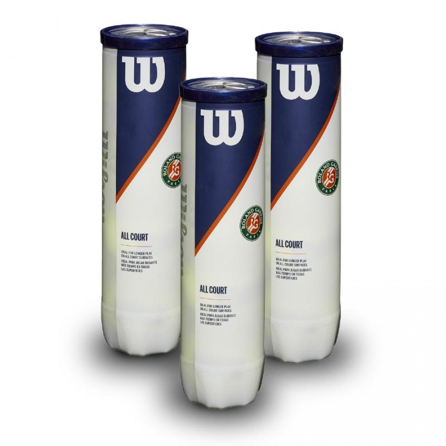 Pack de 3 Botes de 4 Pelotas Wilson Roland Garros  Oferta + Barato