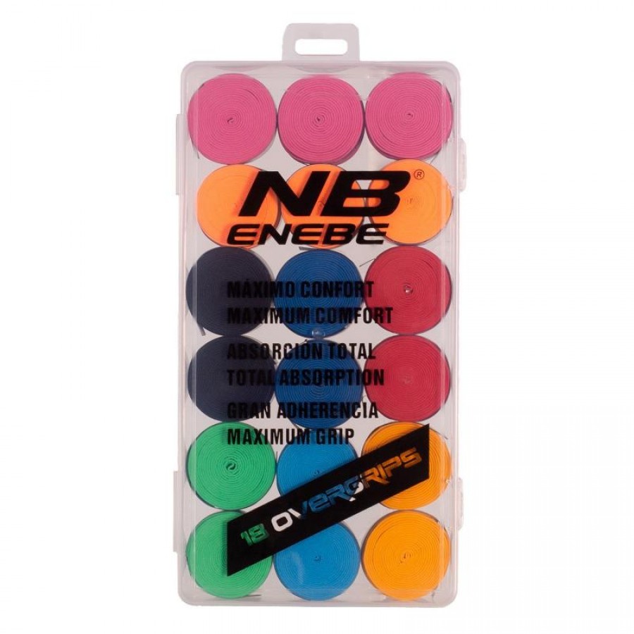 Caja Enebe 18 Overgrips Liso Multicolor  Oferta + Barato