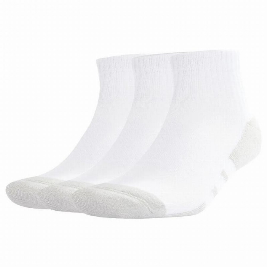 Calcetines Adidas Essentials Cushioned Quarter Blanco Gris 3 Pares  Offre - Pas cher