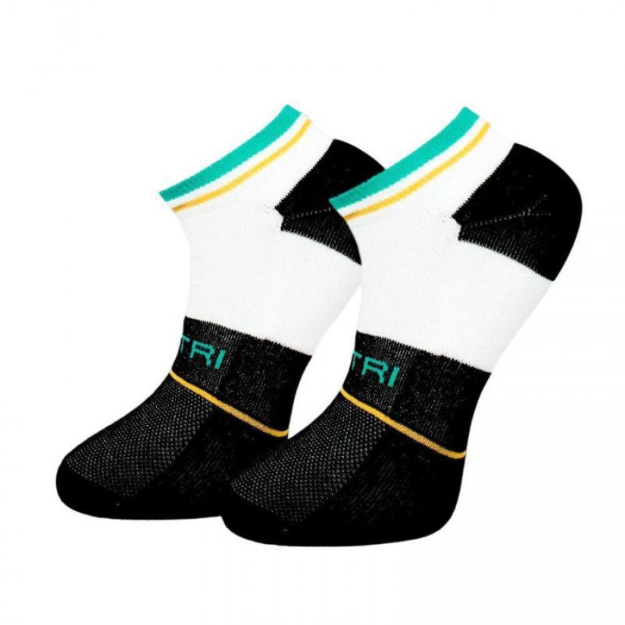 Cartri Adriano Crew Blanc Noir Chaussettes 1 paire  Offre - Pas cher