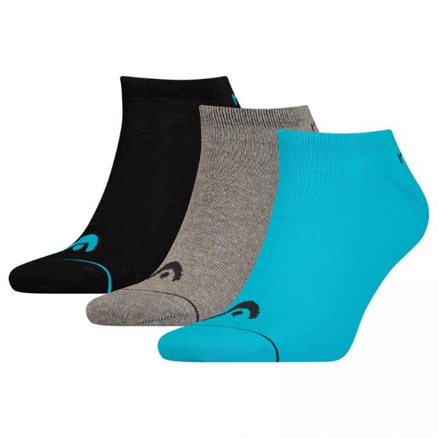 Head Sneaker Chaussettes Bleu Gris Noir 3 Paires  Offre - Pas cher