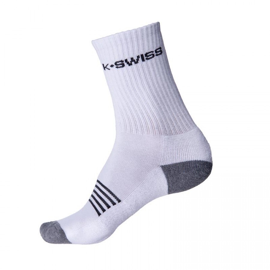 Kswiss Crew White Socks 3 Par  Oferta + Barato