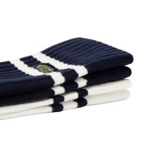 Calcetines Lacoste Corte Alto Marino Blanco 2 Pares  Oferta + Barato
