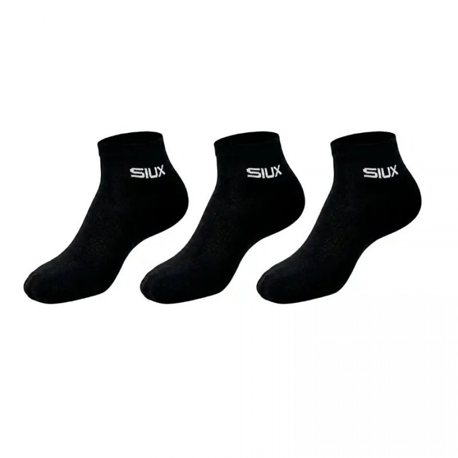 Calcetines Siux Basic 26 Caña Corta Negro 3 Pares