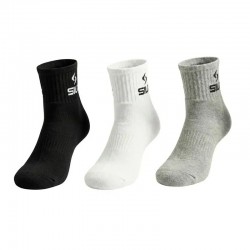Calcetines Siux Basic 26 Caña Media Negro Gris Blanco 3 Pares