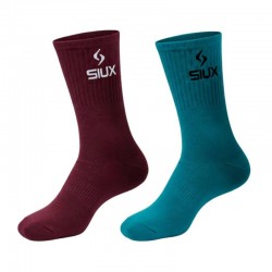 Calcetines Siux Groove Caña Alta Burdeos Celeste 2 Pares