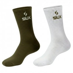 Calcetines Siux Groove Caña Alta Verde Blanco 2 Pares