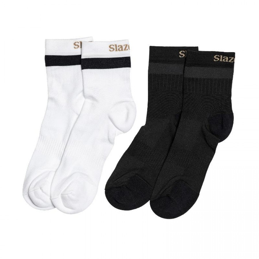 Alejandra Slazenger White Black Socks 2 Pairs  Offer + Cheap