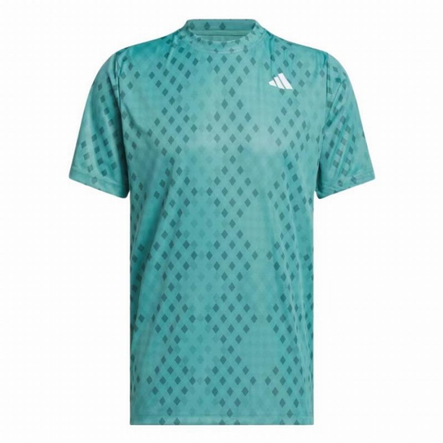 Adidas Club Graphic Maglietta Blu Verde Acqua  Offerta + Economico