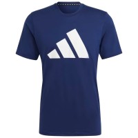 T-shirt Adidas Essentials Bleu Foncé Blanc  Offre - Pas cher