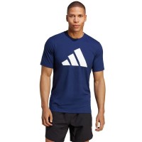T-shirt Adidas Essentials Bleu Foncé Blanc  Offre - Pas cher