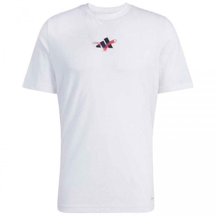 Camiseta Adidas Tennis Happy 3 Balls Graphic Branca  Oferta + Barato