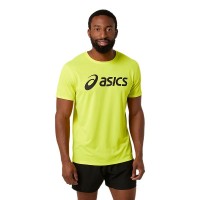 T-shirt Asics Core Fluorescent Yellow Performance Noir  Offre - Pas cher