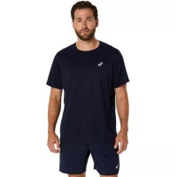 Asics Core SS Top T-Shirt Bleu Nuit  Offre - Pas cher