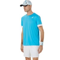 Asics Court Aqua Glossy White T-Shirt  Offre - Pas cher