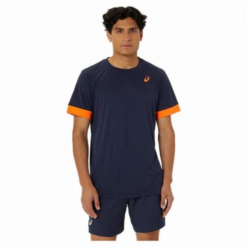 Camiseta Asics Court Azul Medianoche Naranja Camiseta Asics Court Azul Medianoche Naranja