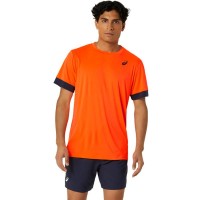 T-shirt Asics Court Orange Bleu Nuit  Offre - Pas cher