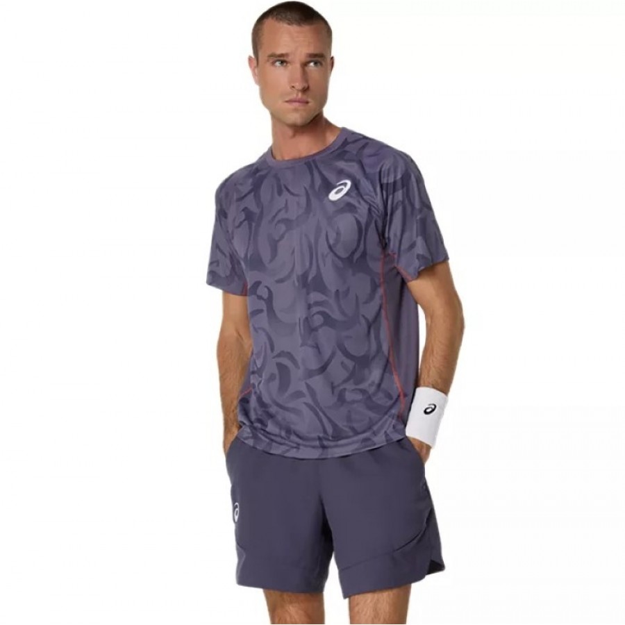 Camiseta Asics Game SS Top Gris Purpura  Oferta + Barato