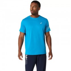 Camiseta Asics Icon SS Top Azul Blanco Crema