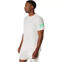 Camiseta Asics Icon SS Top Blanco Crema Verde
