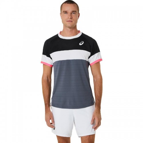 T-shirt Asics Match SS Top Black Grey T-shirt Asics Match SS Top Black Grey