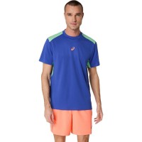 Camiseta Asics Padel Court SS Top Azul Cobalto Menta  Oferta + Barato