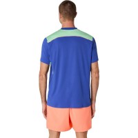 Camiseta Asics Padel Court SS Top Azul Cobalto Menta  Oferta + Barato