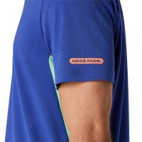 Camiseta Asics Padel Court SS Top Azul Cobalto Menta  Oferta + Barato