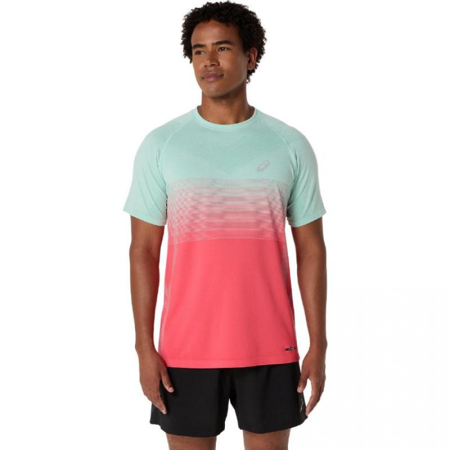 Camiseta Asics Seamless SS Top Coral Verde  Oferta + Barato