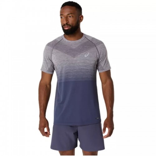 Camiseta Asics Seamless SS Top Gris Lavanda Azul Indigo Camiseta Asics Seamless SS Top Gris Lavanda Azul Indigo
