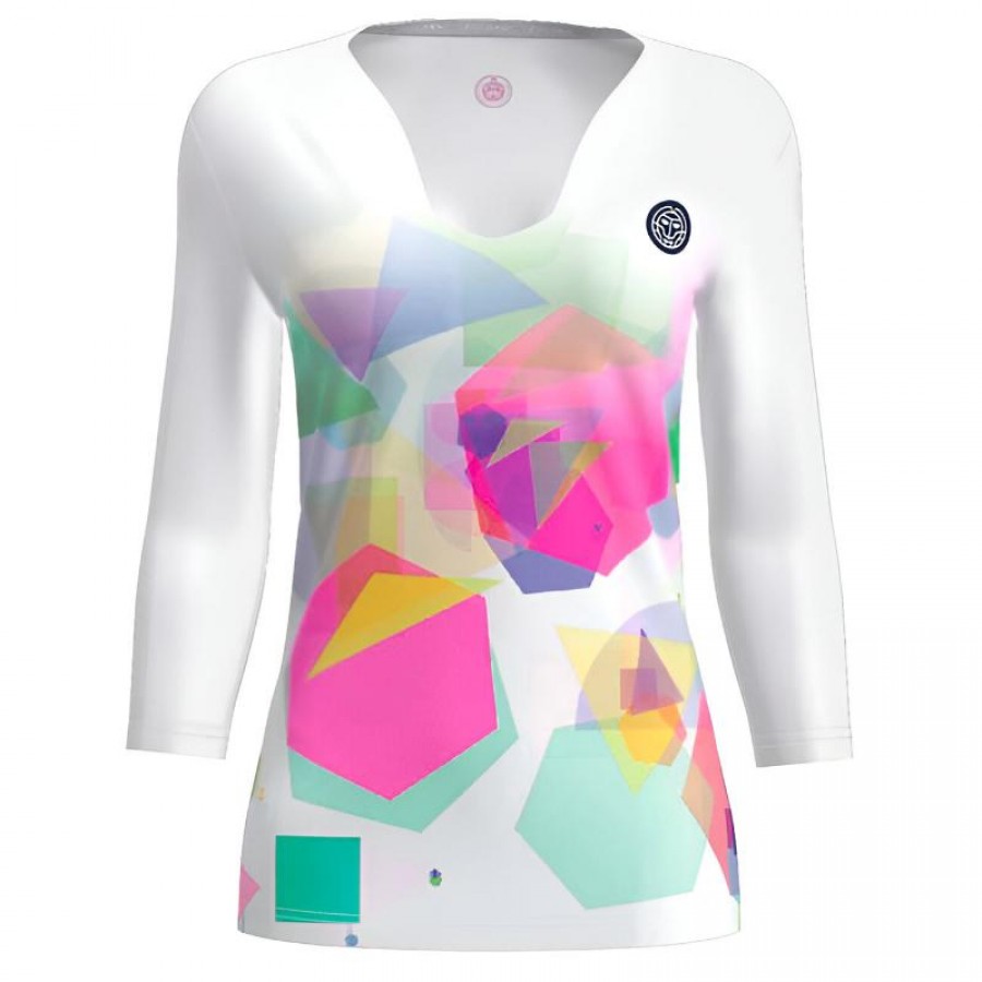 Camiseta Feminina Bidi Badu Kaleido V-Neck White Mix  Oferta + Barato