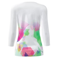 Camiseta Feminina Bidi Badu Kaleido V-Neck White Mix  Oferta + Barato