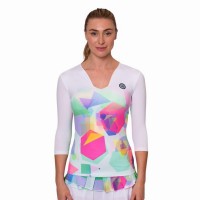 Camiseta Feminina Bidi Badu Kaleido V-Neck White Mix  Oferta + Barato