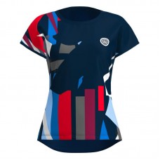 Camiseta Feminina Bidi Badu New York Capsleeve Azul Escuro Vermelho