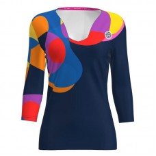 Bidi Badu Twiggy V-Neck Dark Blue Mix Camiseta Feminina