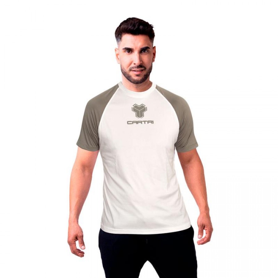 T-shirt Cartri Match Blanc Gris  Offre - Pas cher