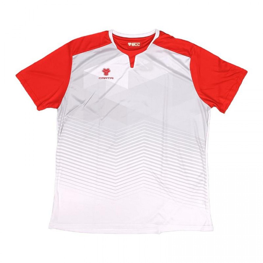 Camiseta escolar Cartri Branco Cinza Vermelho  Oferta + Barato
