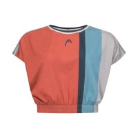 Cabeca Crop Top T-shirt Coral Mulheres  Oferta + Barato