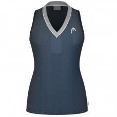 Camiseta Head Performance Azul Marino Plata Mujer