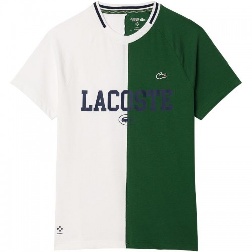 Camiseta Lacoste Daniil Medvedev Blanco Green Camiseta Lacoste Daniil Medvedev Blanco Green