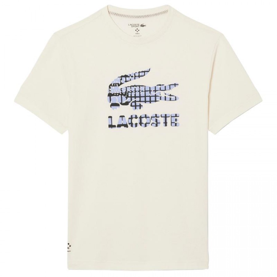 Lacoste Daniil Medvedev Tennis T-Shirt Off-White  Offer + Cheap