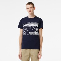 Lacoste Novak Djokovic Marino Blue T-shirt  Offre - Pas cher