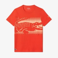 T-Shirt Lacoste Novak Djokovic Laranja  Oferta + Barato