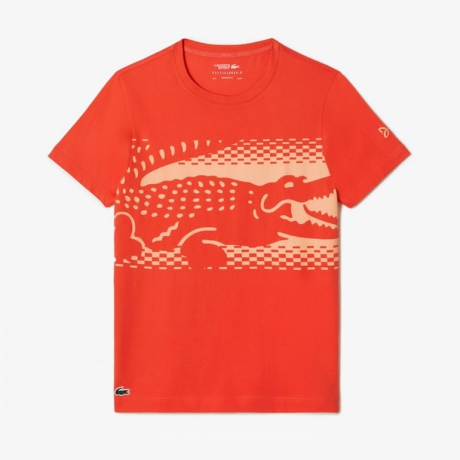 T-Shirt Lacoste Novak Djokovic Laranja  Oferta + Barato
