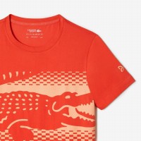 T-Shirt Lacoste Novak Djokovic Laranja  Oferta + Barato