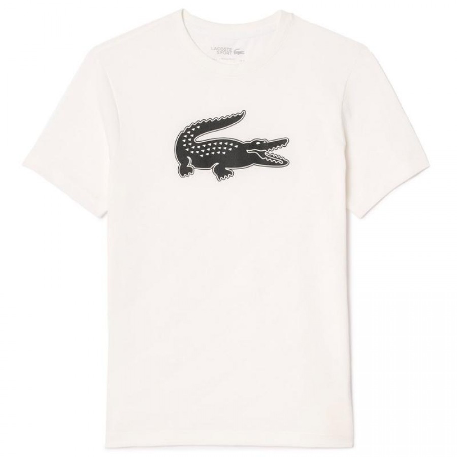 T-Shirt Lacoste Sport Branco Preto  Oferta + Barato
