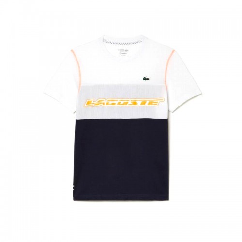 Lacoste Sport Medvedev T-shirt White Blue Orange Lacoste Sport Medvedev T-shirt White Blue Orange
