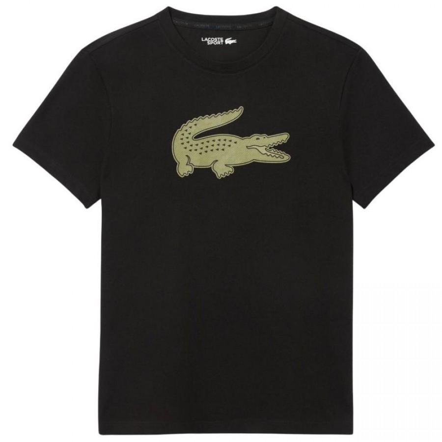 Camiseta Lacoste Sport Preta Caqui  Oferta + Barato